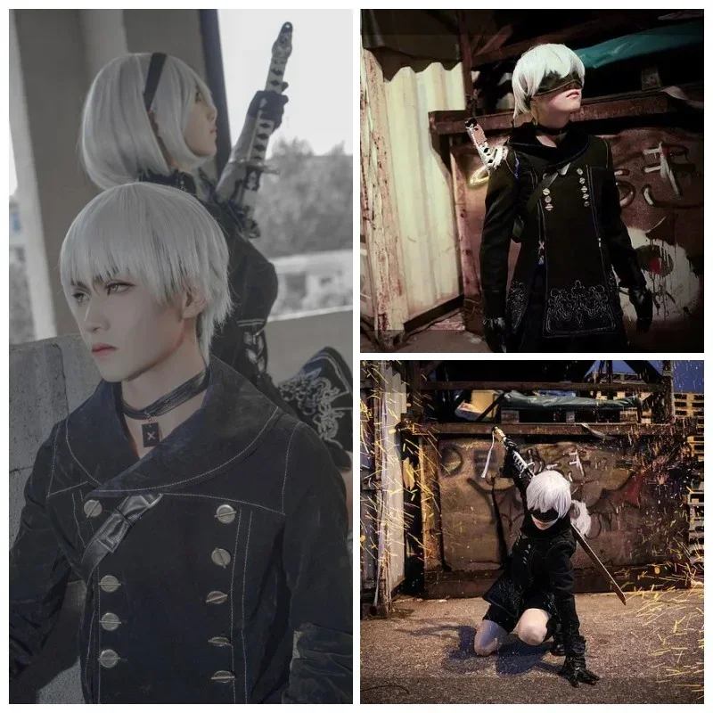 SN66 Аниме Nier Automata Косплей 9S Yorha 2B Костюм Мужской Женский Наряд Парик Маскировка