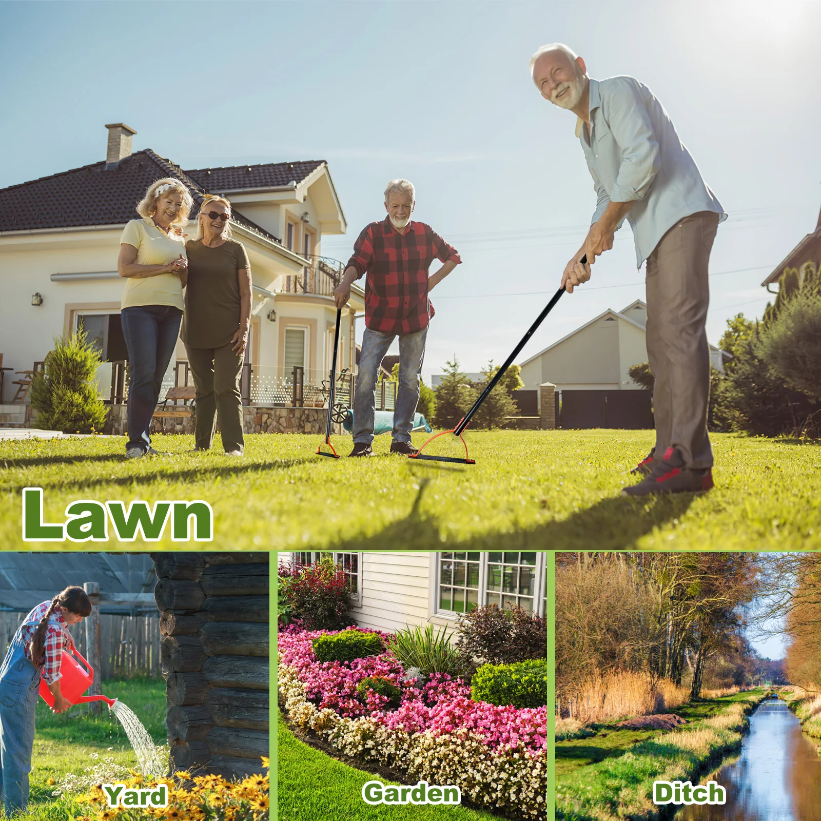 Ручной резак для сорняков с двузубыми стальными лезвиями бренд Toorise корпус из