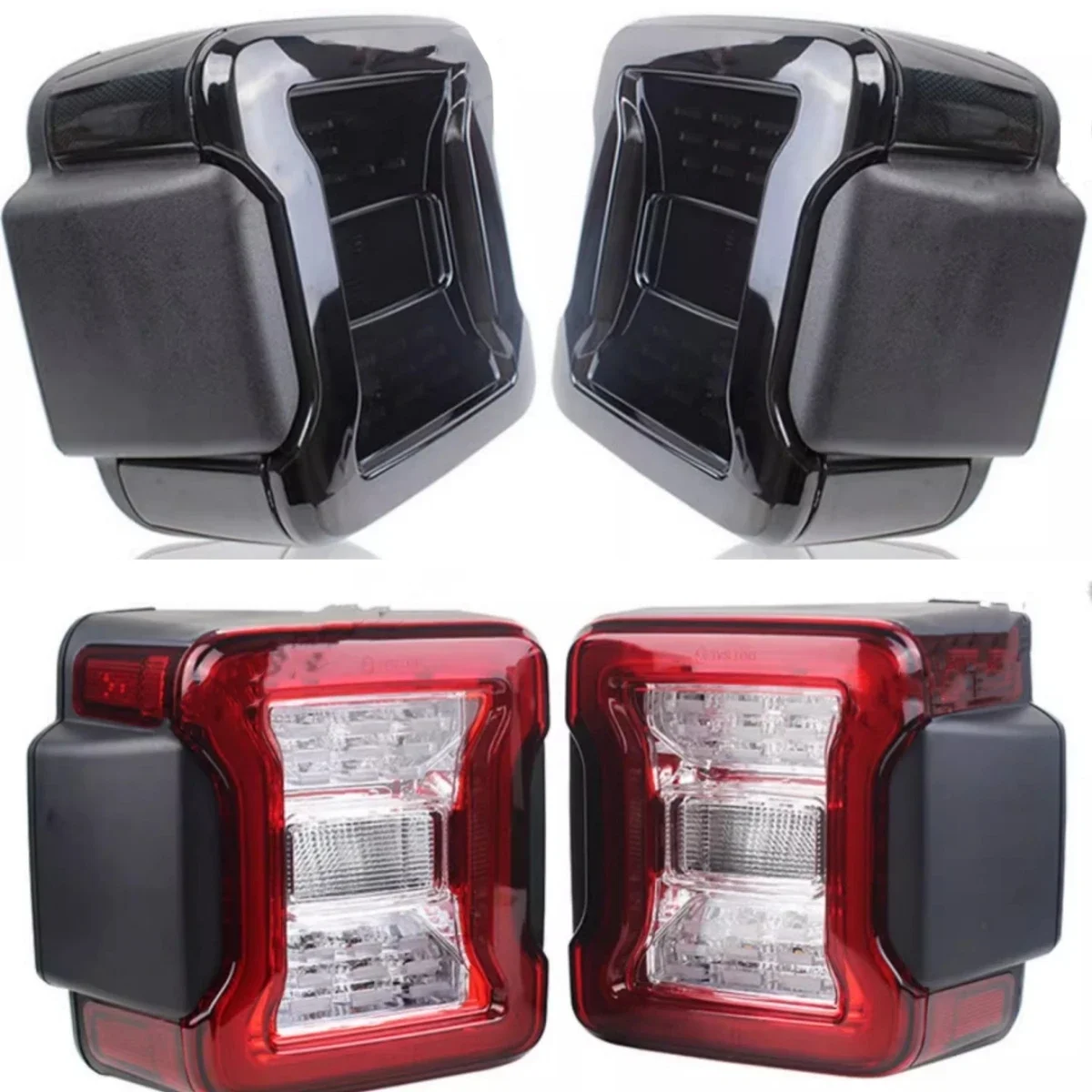 Пара светодиодных задних фонарей в сборе для Jeep Wrangler JK 2007-18 модифицированных