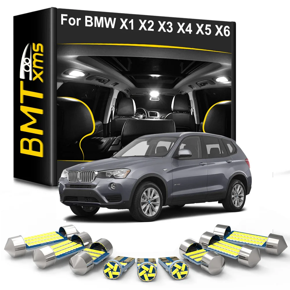 

BMTxms Canbus Car LED Interior Lights Kit For BMW X1 E84 F48 X2 F39 X3 E83 F25 X4 F26 X5 E53 E70 F15 F85 X6 E71 E72 Indoor Lamp