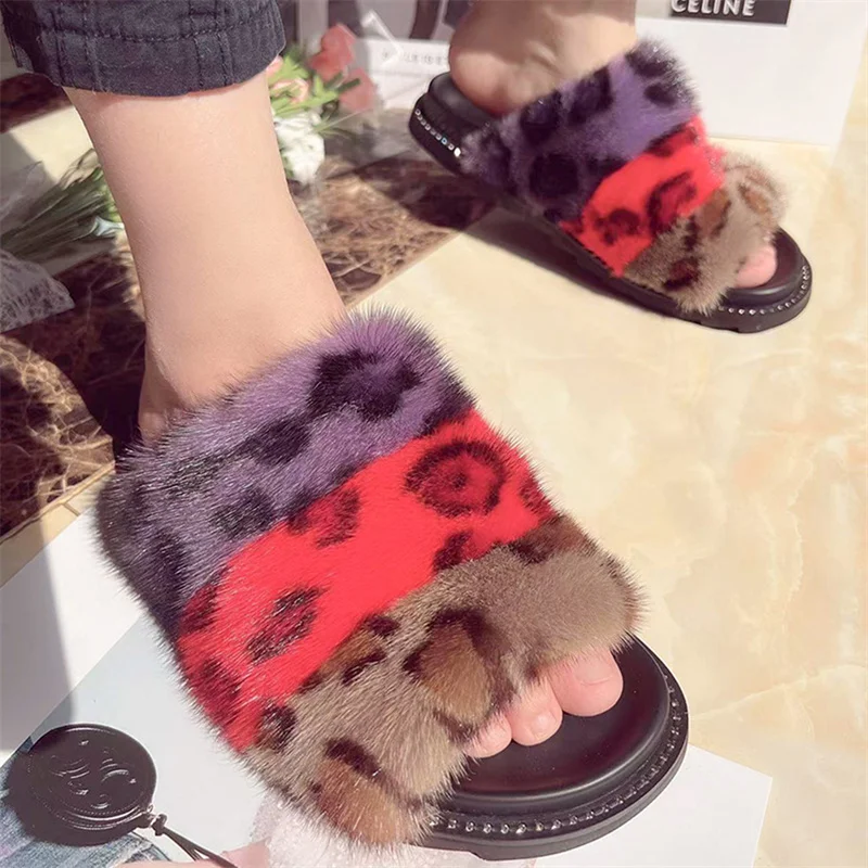 Matching Sandals Luxury Women's Go Out Flat Sable Hair Sandals