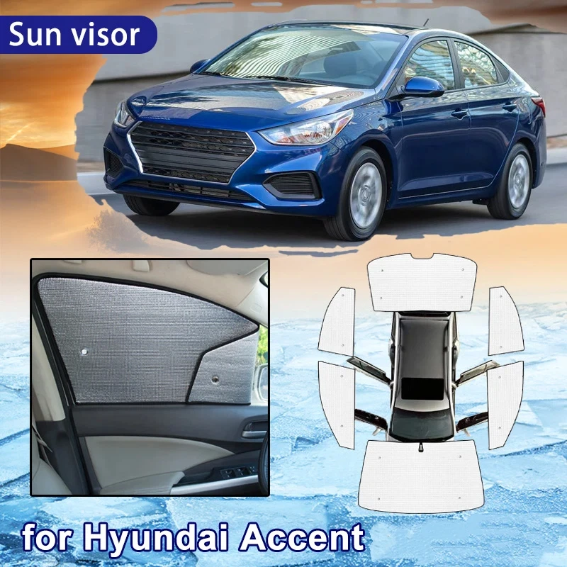 Фото Солнцезащитный козырек на лобовое стекло для Hyundai Accent Verna 2017-2020, полное покрытие, автомобильные аксессуары №1