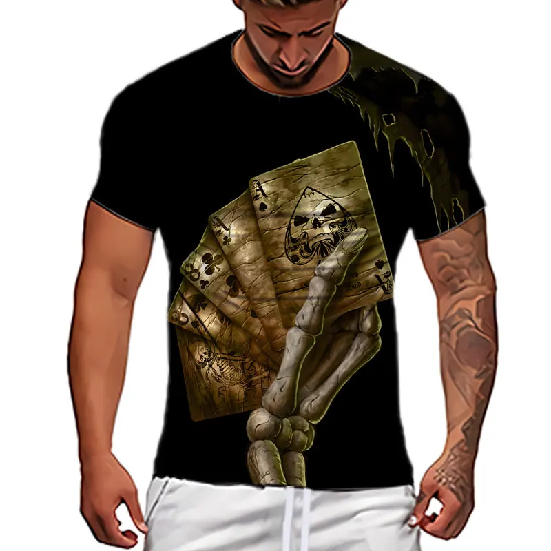 

Summer 2022 New Men's 3d Printed Hip Hop Street Horror Skeleton Loose T-shirt For Men And Women Gothic Top Harajuku Clothing