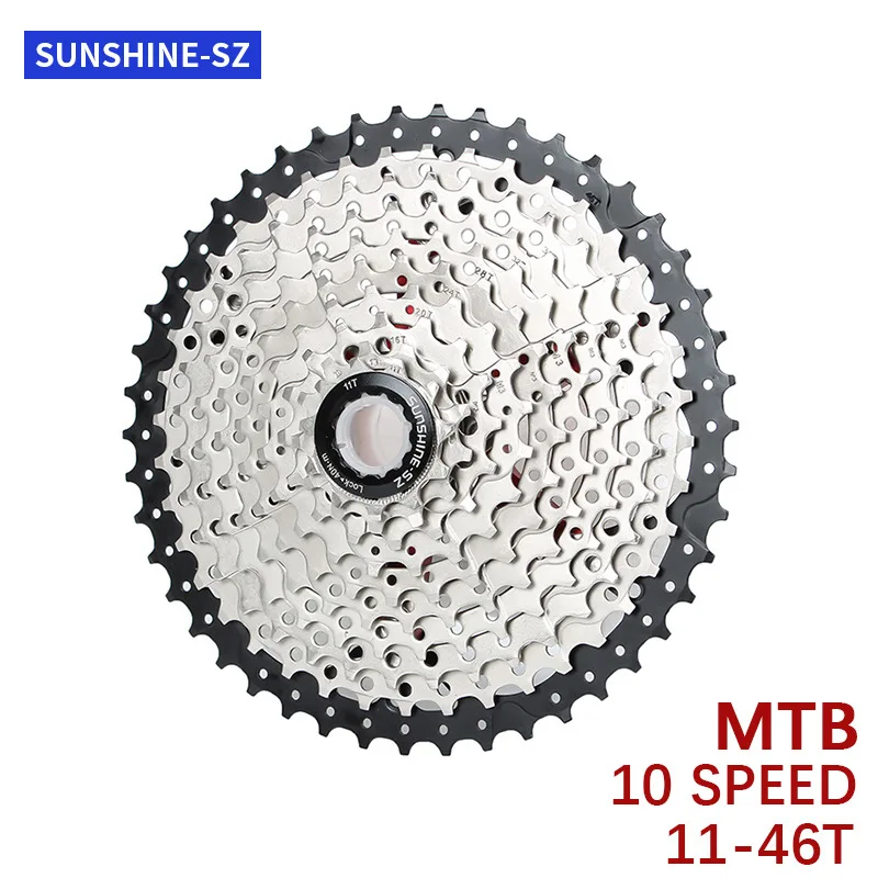 Original Sunshine Mountain Bike HG Flywheel 10 Speed 11-46T Cassette 20 Speed Flywheel Compatible with Deore M6000 Bike Parts