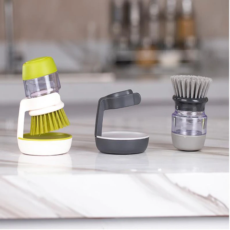 

Kitchen non-stick oil decontamination washing pot brush soap liquid brush household automatic liquid filling brush pot artifact