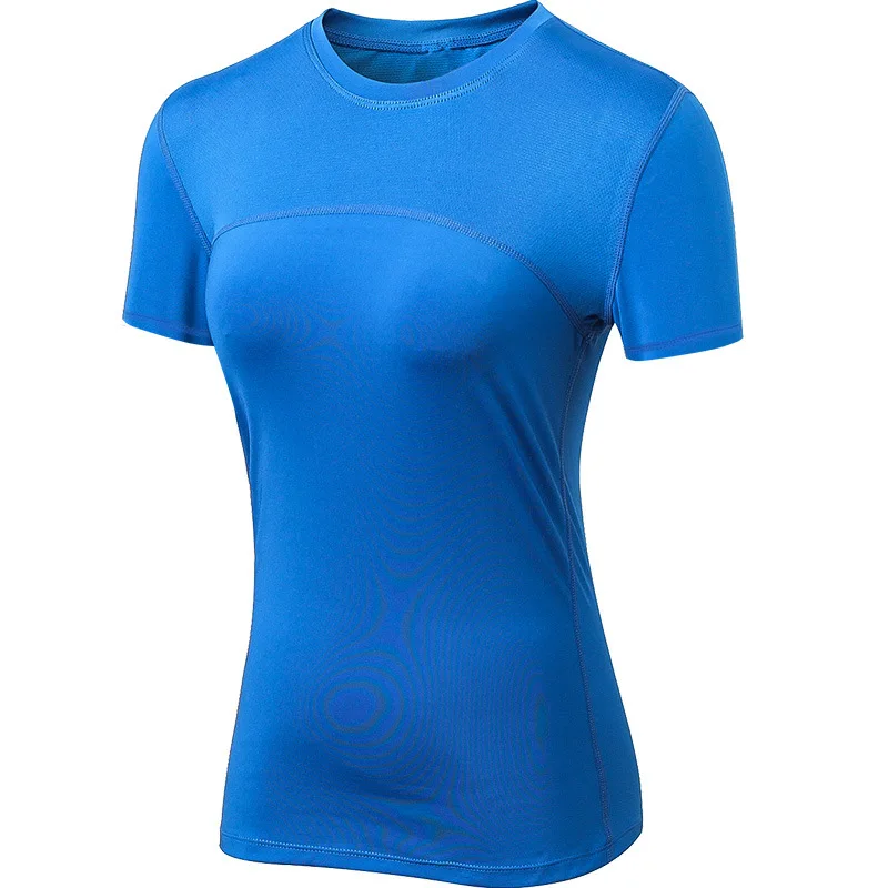 

Sport Yoga Top Tight Shirts Women Workout Mesh Elastic Gym Running Gym Tees Short Sleeve Active T-Shirts Female Fitness Jerseys