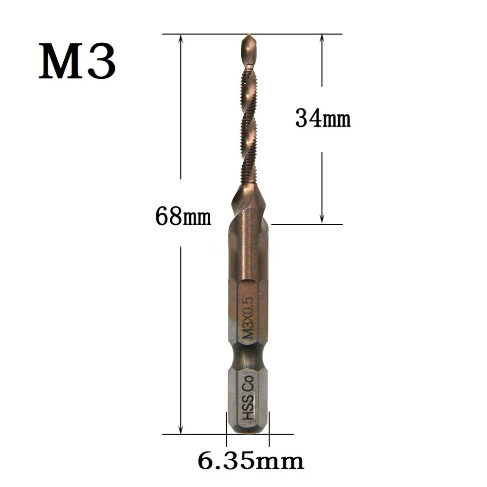 

Metalworking Tap Drill Bit HSS M35 Hex Screw Hex Shank M10x1.5 M5x0.8 M8x1.25 Machine Compound Tap Metalworking
