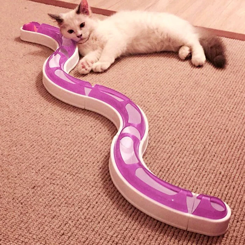 

Removeable Cats Circular Turbo Tracks Turnable Disk Interactive Kitten Toys Hide&Seek Ball for Fun Puzzle Training