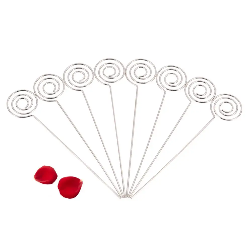 

50 x Silver DIY Craft Metal Wires Photo Card Picture Memo Paper Note Clip Holders Round Shape memo