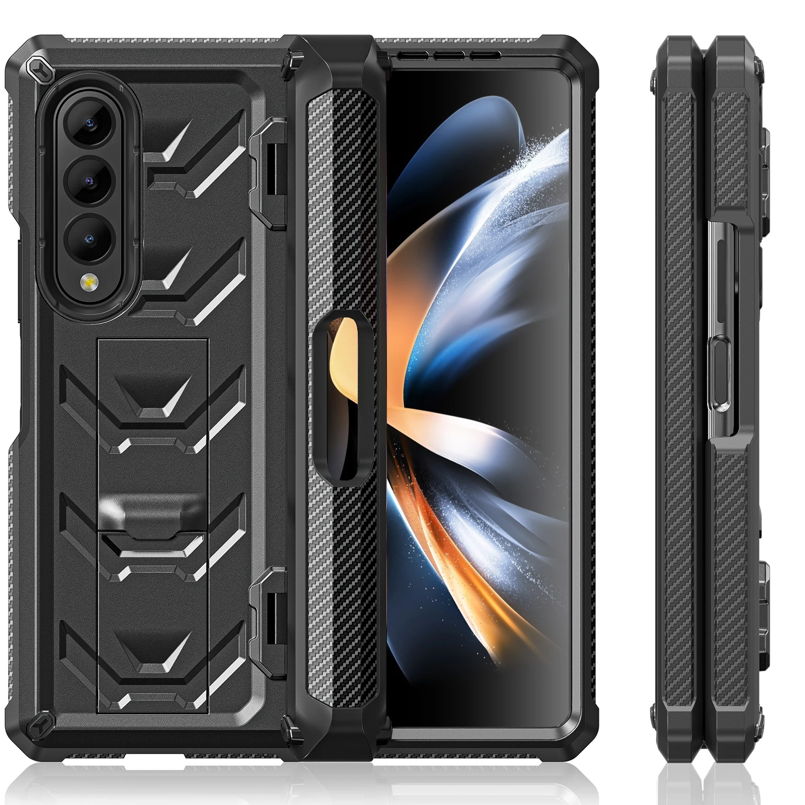 Shockproof Rugged Armor Case For Samsung Galaxy Z Fold 4 Kickstand 360 Full Protector Phone Cover Fold 3 5 with Hinge S Pen Slot