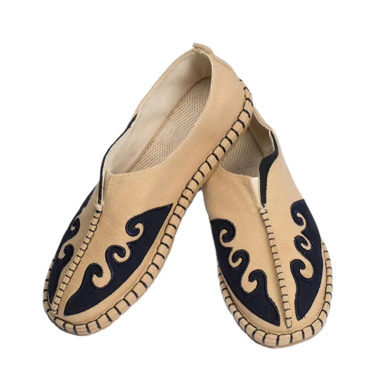 Unisex Fisherman shoes Linen Canvas Loafers Breathable Comfortable Slip-On Espadrilles Embroid Casual Sapatos Zapatillas