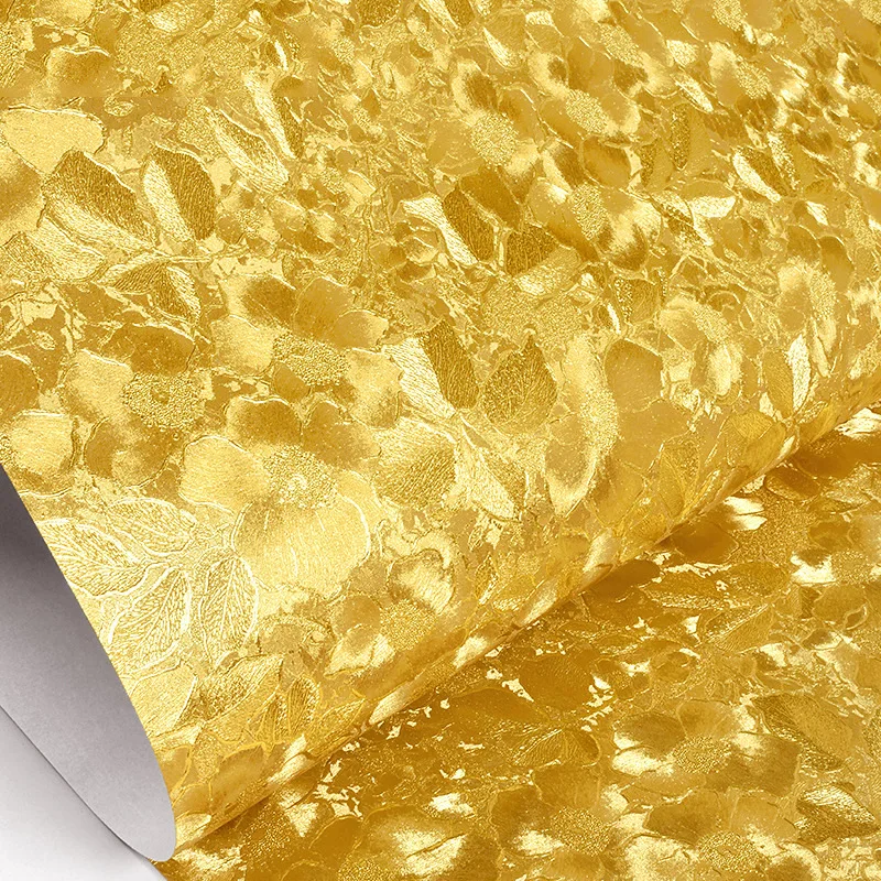

Gold Paper Golden Yellow Wallpaper Flashing 3d Three-dimensional Luxury Bedroom Living Room TV Background Wall Wallpaper Wallpap