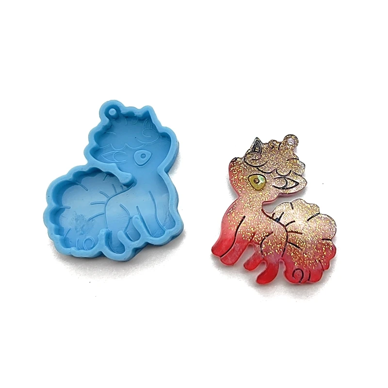 

Pink Blue Shiny Pony Shape Keychain Silicone Mold for Valentine Gift Craft