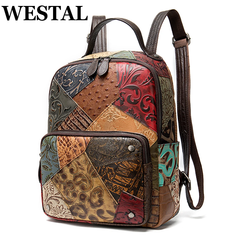

Кожаный рюкзак для женщин, Роскошный дизайнерский школьный ранец на молнии в винтажном стиле, сумки в стиле пэчворк
