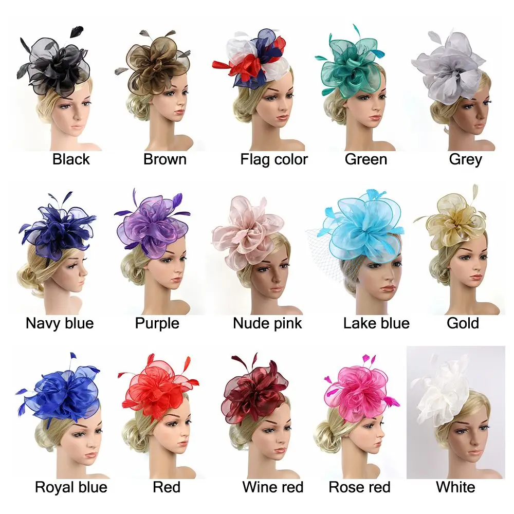 Цветочная сетчатая повязка на голову Royal Ascot Race Fascinators Цилиндр Головные уборы
