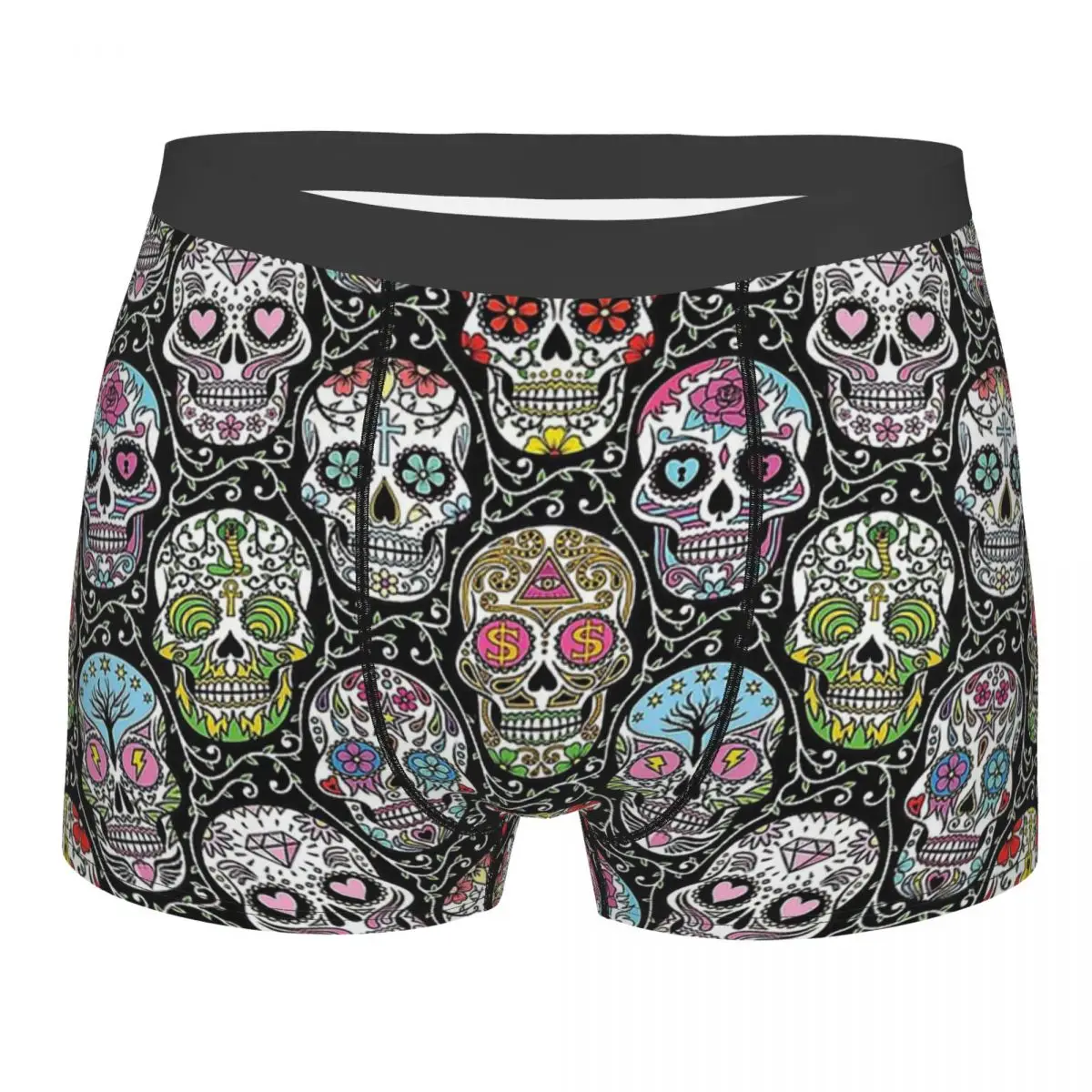 

Skeleton Skull Bone Mexican Skull Pattern Underpants Homme Panties Male Underwear Ventilate Shorts Boxer Briefs