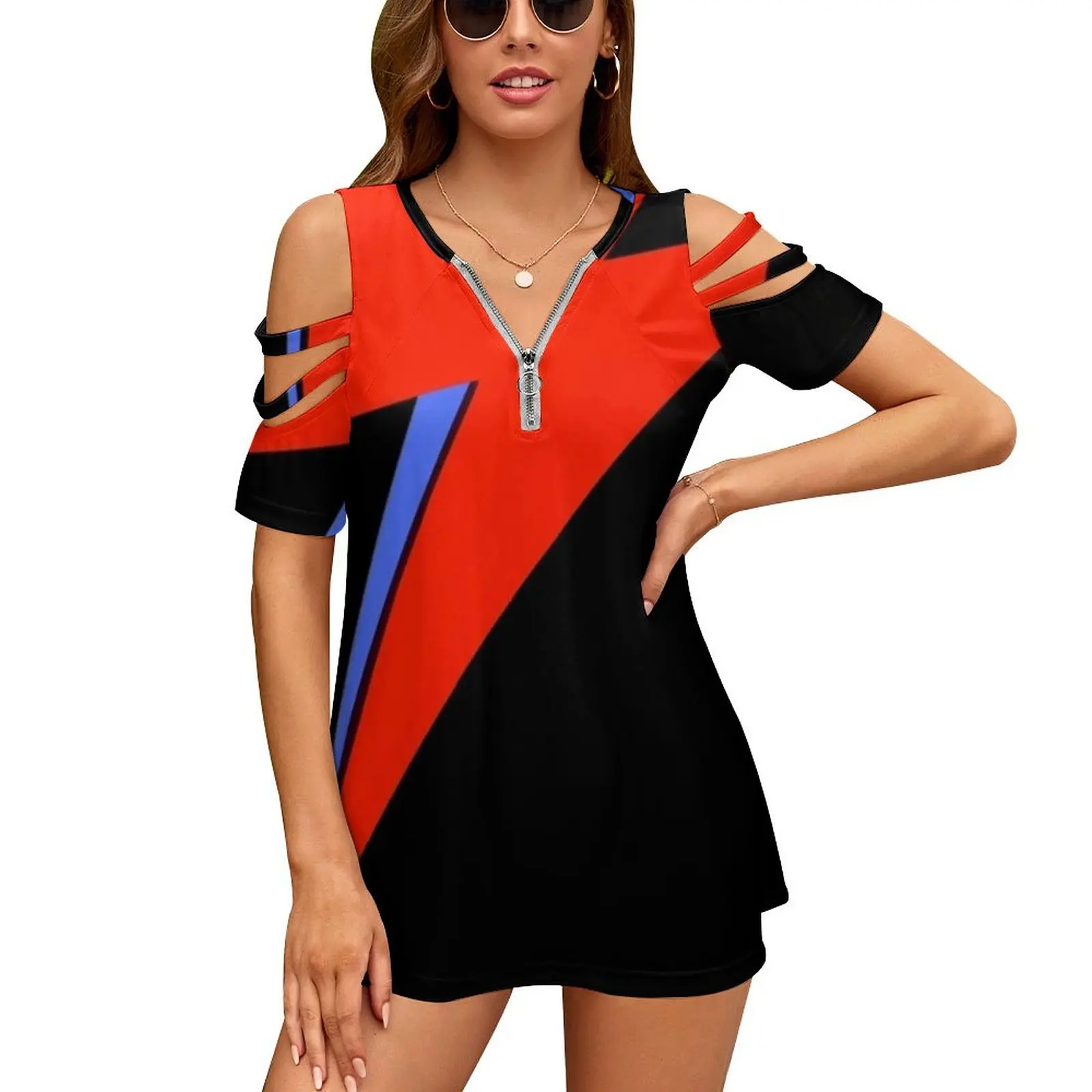 Aladdin разумные женские пикантные винтажные футболки на молнии с принтом топы