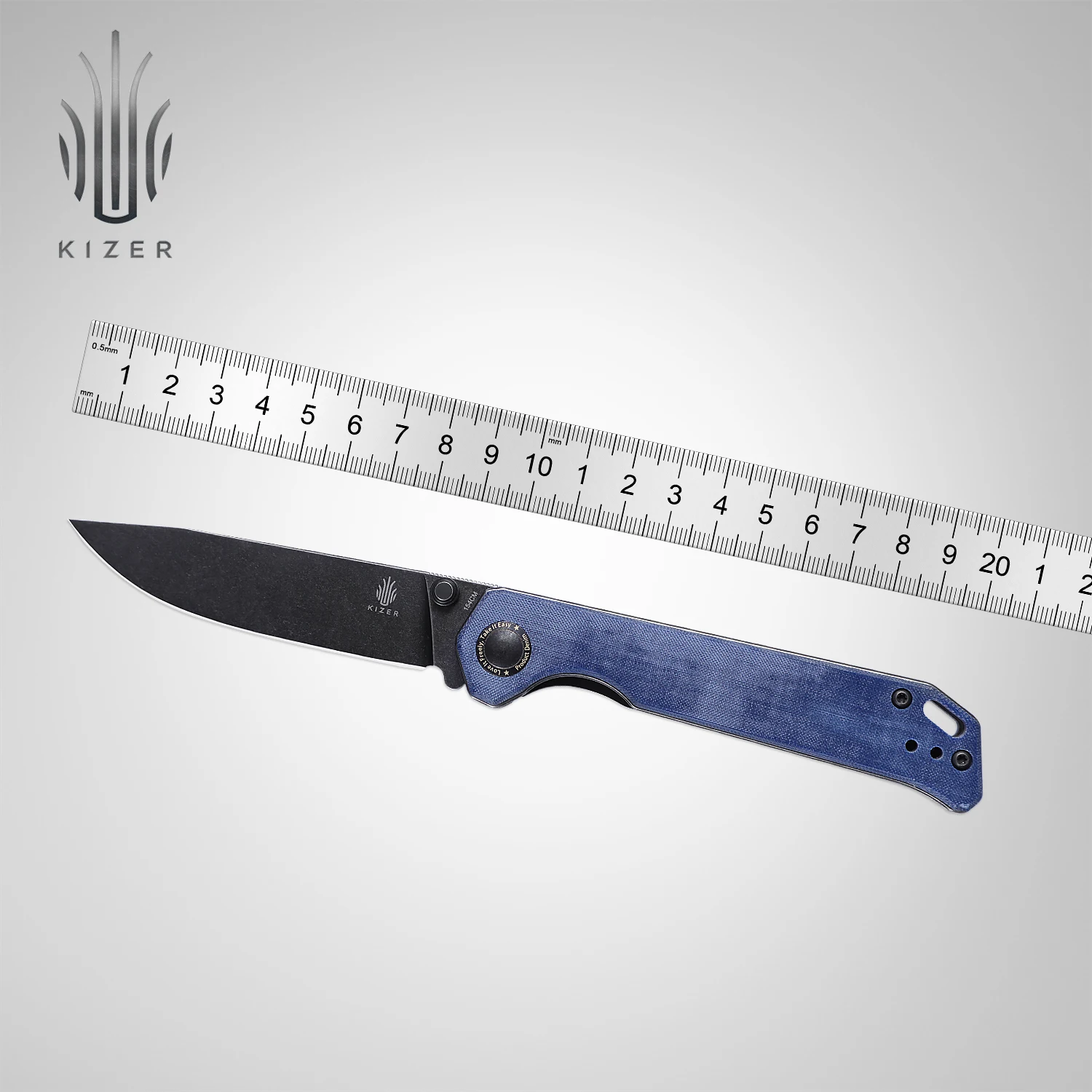 Kizer Folding Pocket Knife V4458.2C1 Begleiter Blue Demin Micarta Handle 2022 New 154CM Steel Tactical knife Outdoor Tools
