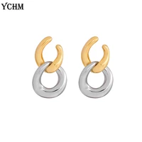 stainless steel holllow earrings for women detachable double ring earrings sets fashion jewelry ychm