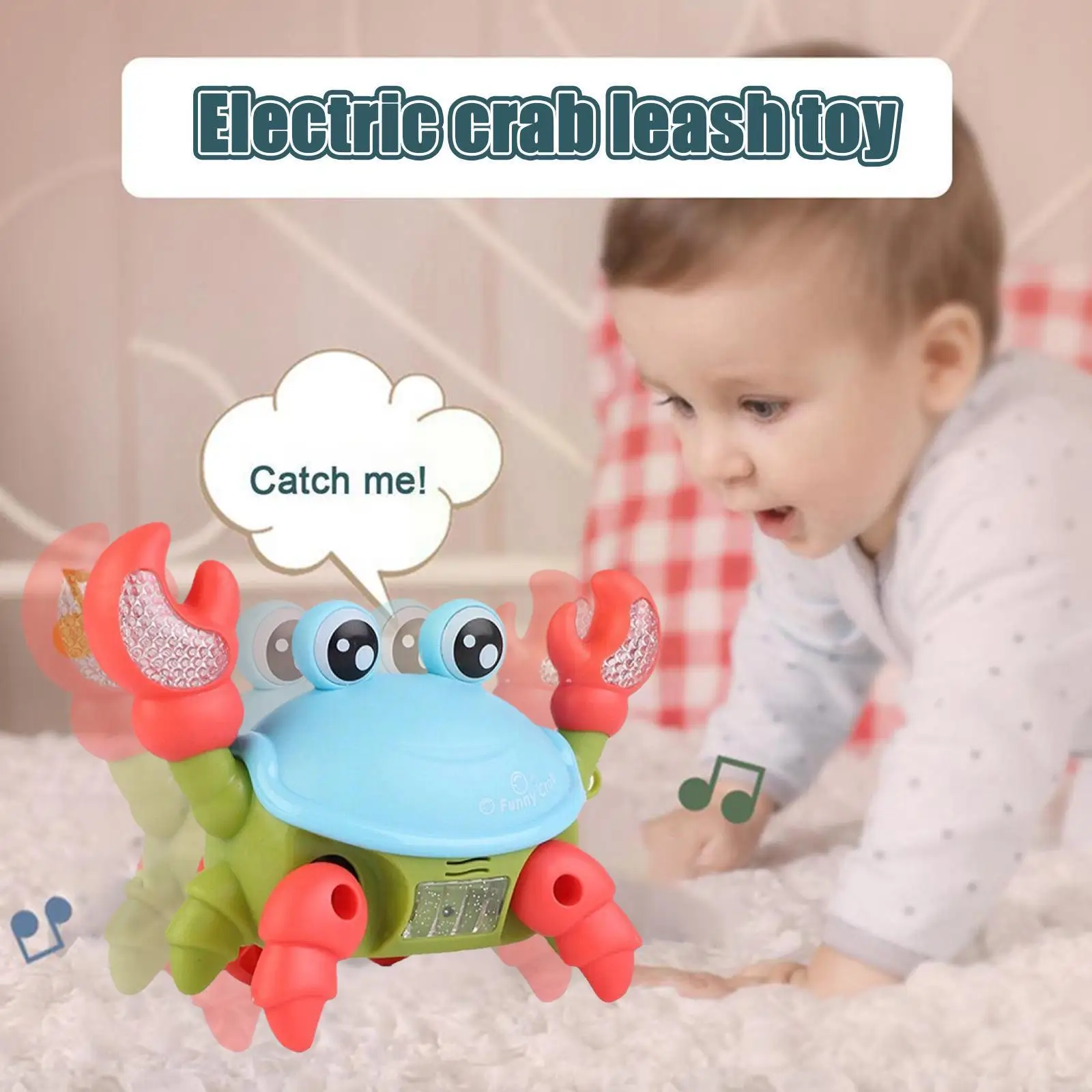 

Baby Electric Crab Leash Toy Cute Cartoon Pet Traction Interactive Learn Musical Toys Children Light To Toy Toys Climb Kids Q8j9