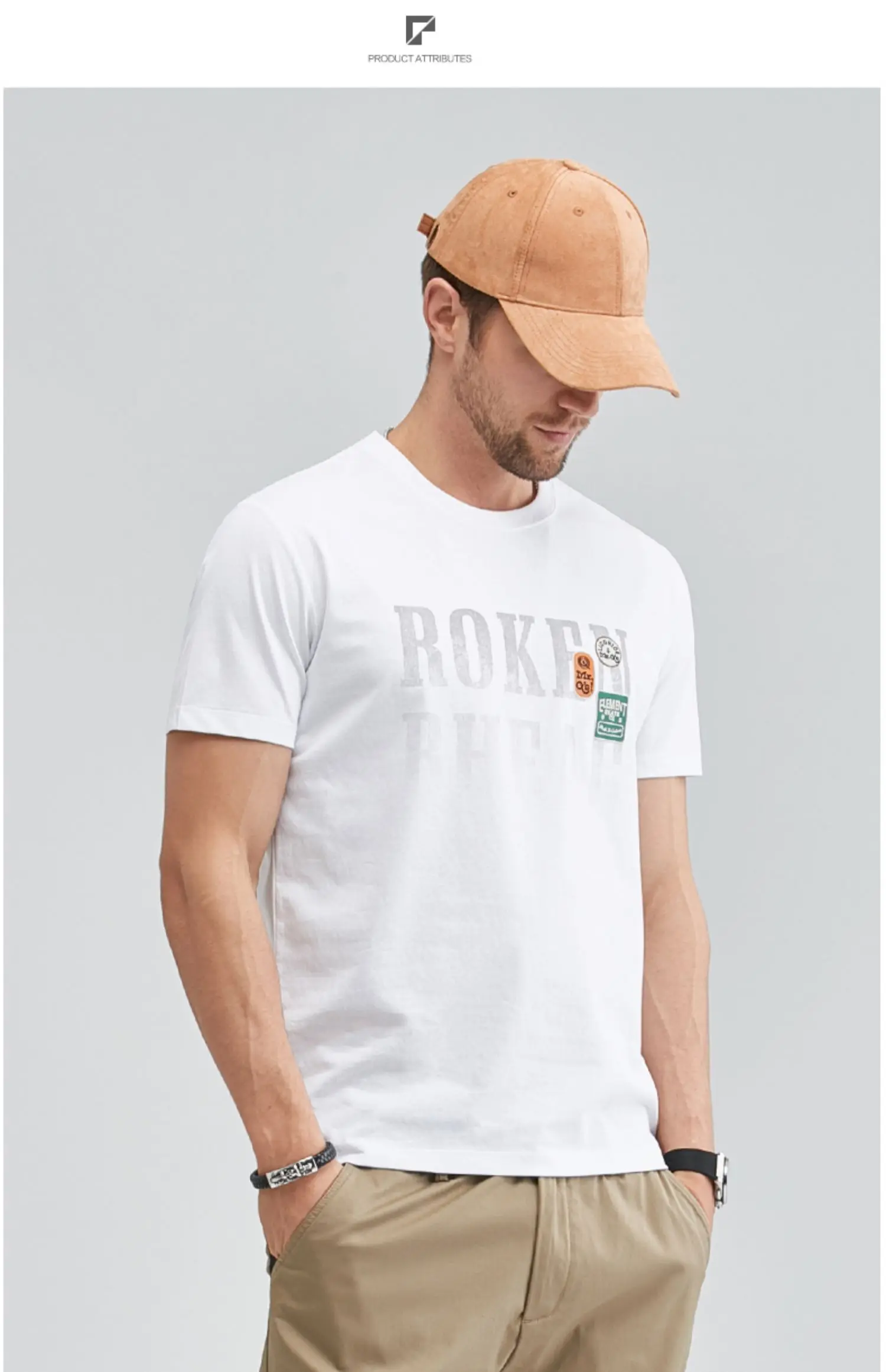 

Мужская Летняя универсальная свободная футболка с принтом, круглым вырезом и короткими рукавами, новинка 2453