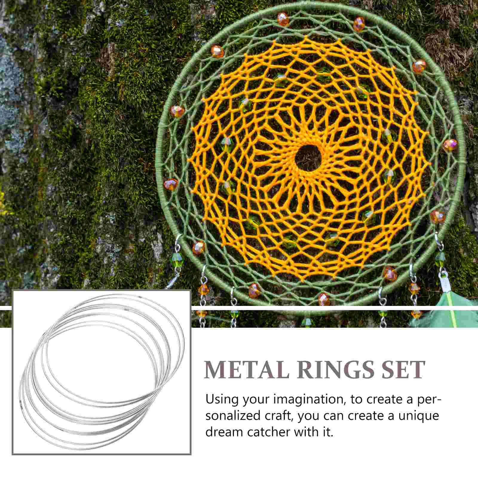 10 Pcs Metal Ring Rings for Crafts Dream Cather Supplies DIY Dreamcatcher Frame Crafting Wind Chimes Making Tinsel Garland