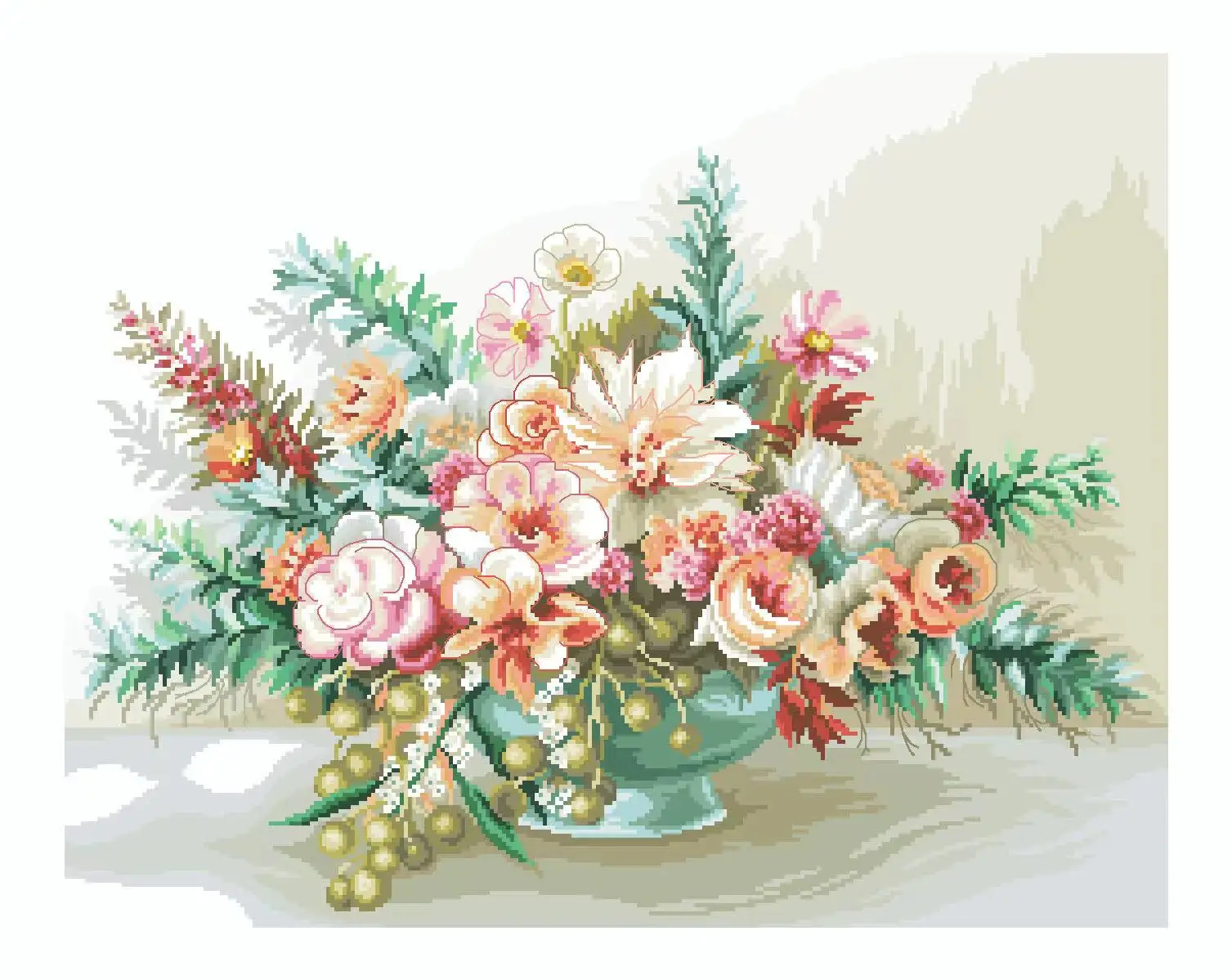 Наборы для вышивки крестом Craft DIY Рукоделие Хлопковый холст 30 Lanarte PN- 0169794 Букет