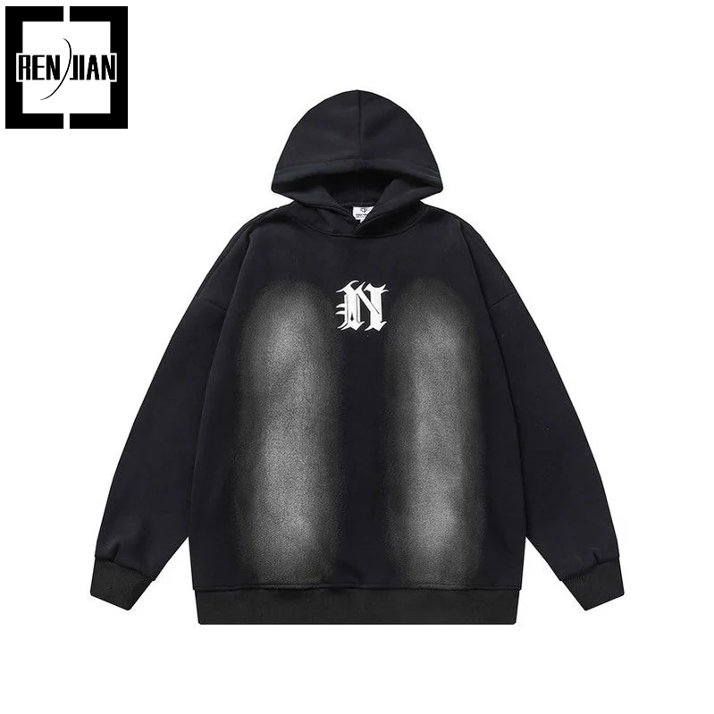 

Толстовка с капюшоном в стиле хип-хоп, свободного кроя