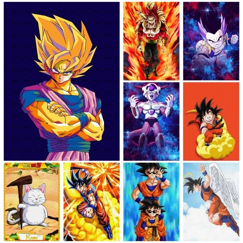 

DIY Painting By Numbers Super Saiyan Kakarotto Dragon Ball Oil Painting Handmade Decoration Home Decor Gift 40x50cm No Frame