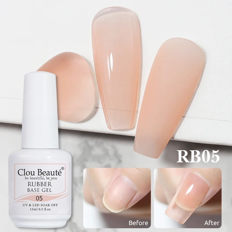 Цветное резиновое Базовое покрытие Clou Beaute, резиновое Базовое покрытие для наращивания ногтей, Желейный Розовый Гель-лак для французского м... (art.: 3920bf6712e14) - 3920bf6712e14