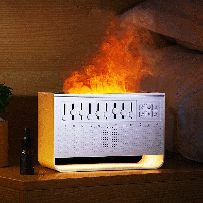 

Настольный распылитель пламени, белый шум, USB-увлажнитель, расслабляющий аромадиффузор 200 мл с носветильник щением, ультразвуковой распылит...