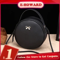 Fashion Designer Round Crossbody Bags for Women 2022 New Leather Circular Shoulder Messenger Bag Ladies Purses Female Handbag