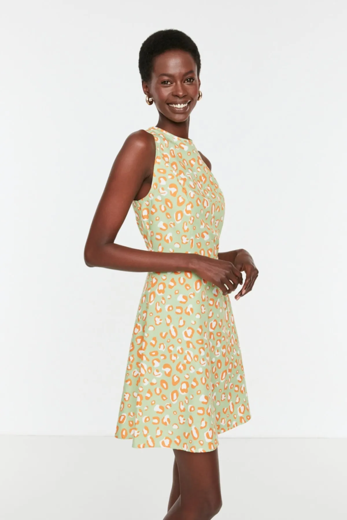 

Women's Dress Green Animal pattern Elegant Fashion Casual Casual Casual Casual Short Sleeve Summer Boho Beach Dress