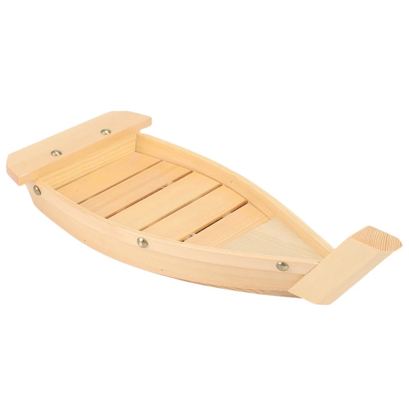 

3Pcs 42X17X7.5Cm Japanese Cuisine Sushi Boats Sushi Tools Wood Handmade Simple Ship Sashimi Cold Dishes Tableware Bar