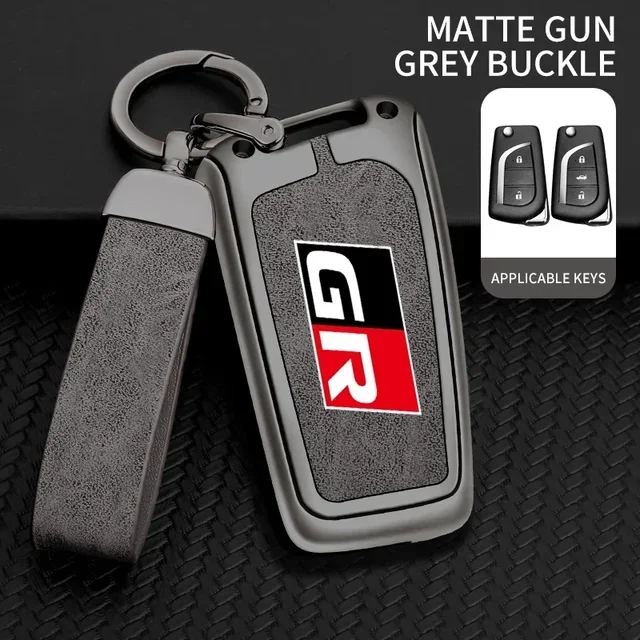

Автоматический чехол для ключей из цинкового сплава из ТПУ для Toyota GR 86 Supra Yaris RAV4 Prius Corolla C-HR Camry Auris, автомобильный брелок для ключей, металлический корпус для ключей
