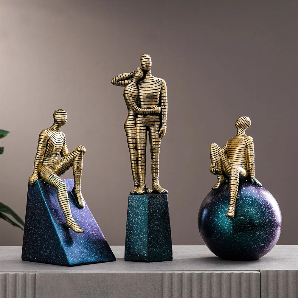 

Living Room Decoration Statue Home Decore Sculpture Abstract Resin Meditation Office Decor Modern Art Figurines for Interior