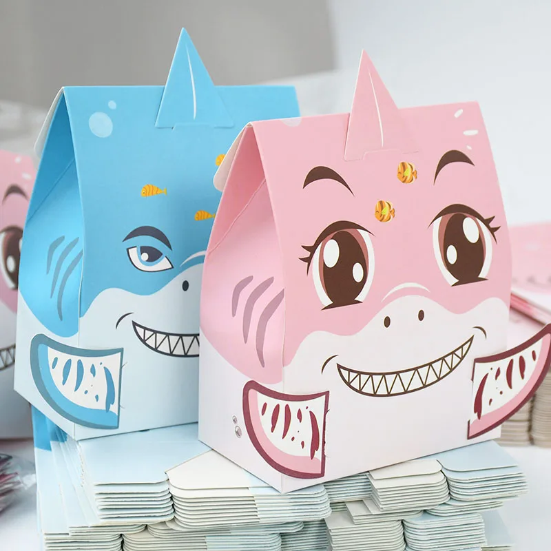 

10pcs Cute Shark Candy Box Party Favors Cookie Chocolate Packaging Gift Boxes Baby Shower Birthday Wedding Wrapping Supplies
