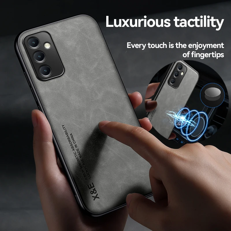 Кожаный чехол для телефона Samsung Galaxy F15 F55 M15 M35 M55 M33 M34 5G Note 20 ультра металлическая