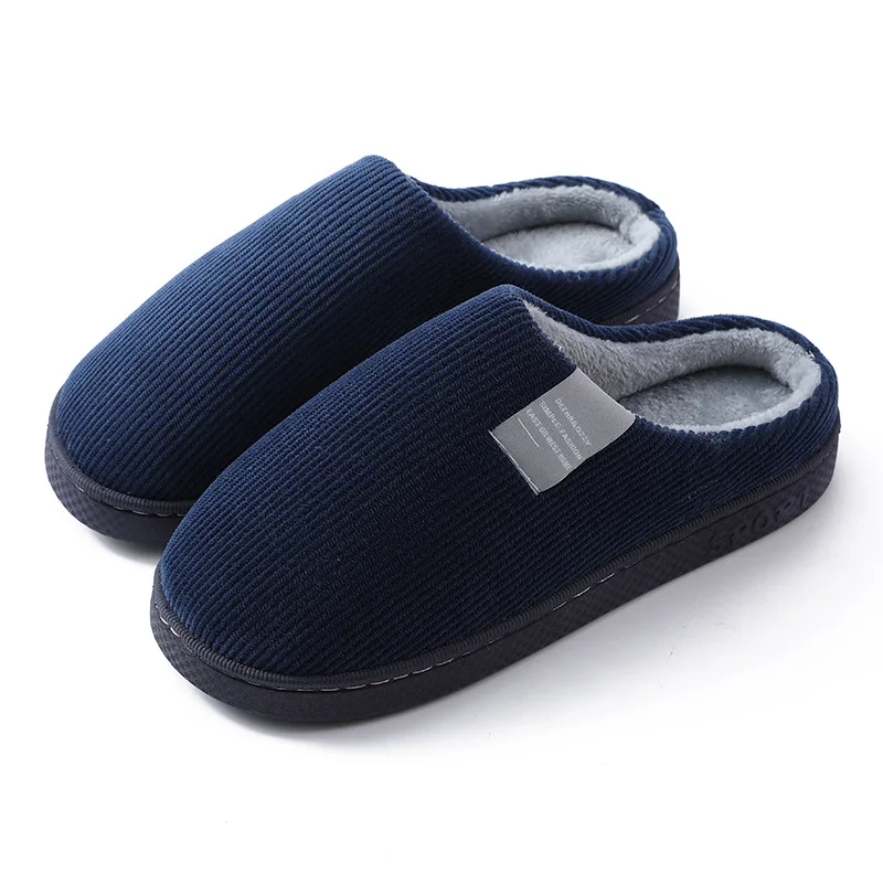 Cotton Fluffy Slippers Women House Plush Soft Non-slip Couple Floor Lovers Shoes Home Thick Soled Warm Indoor Winter Slipper Men images - 6