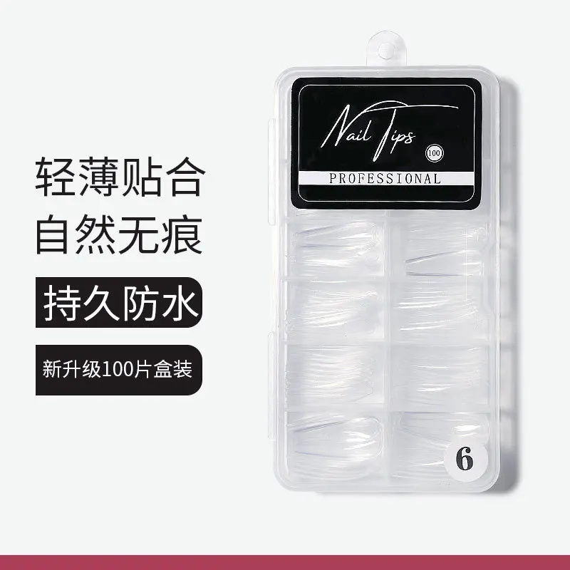 

100PCS Boxed Manicure Patches Professional Manicure Supplies Ultra-thin Traceless Removable Transparent Fake Nail Press on Nails