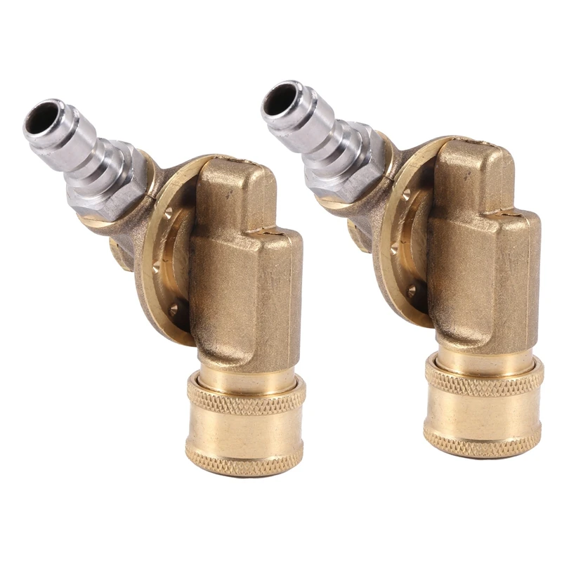 

2X Pivoting Coupler For Pressure Washer Nozzle, Gutter Cleaner Attachment For Gutter Cleaning, 240 Degree, 4500 Psi