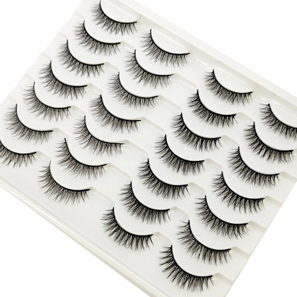 

14Pairs 3D Faux Mink Lashes Natural Long Fluffy False Eyelashes Soft Eye Lashes Reusable Makeup Short Lashes Extension for Beaut