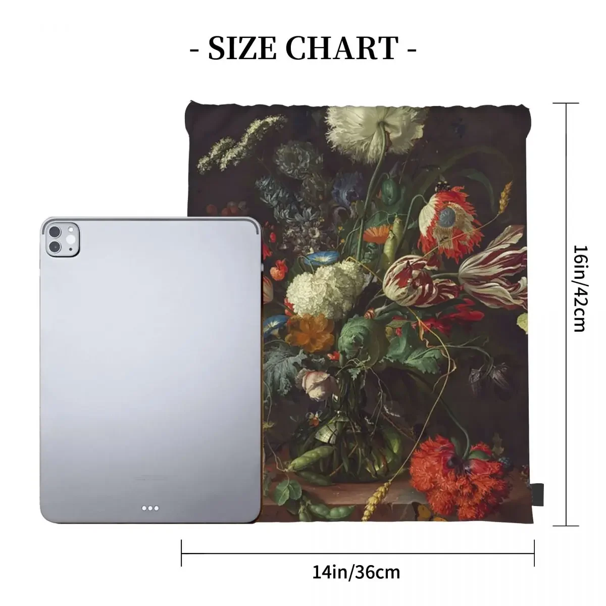 Jan Davidsz De Heem Vase Of Flowers (1645) Рюкзаки Повседневные портативные сумки на шнурке