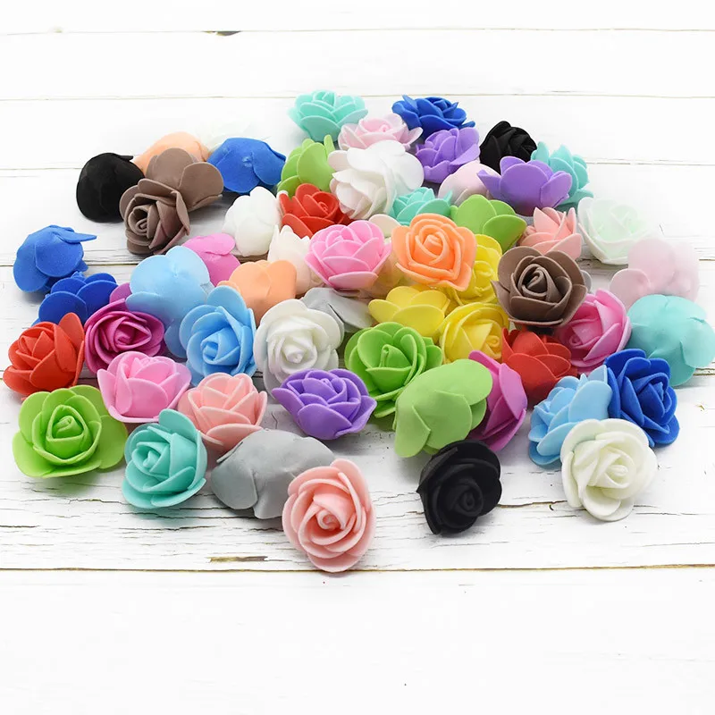 Миниатюрный Многоцветный Искусственный цветок розы из пены 50 шт.