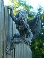 retro gargoyle ghost bat monster statue resin demon wings bat monster sculpture creative figurines window garden decoration