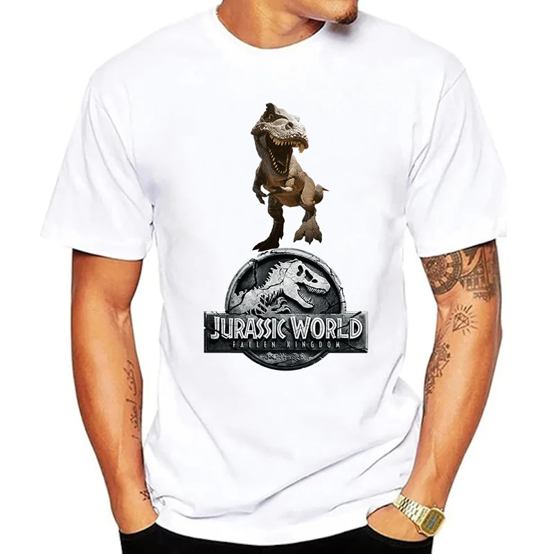 

New Jurassic World Logo T-Shirt Dinosaur Cartoon Print Tyrannosaurus Rex Tshirt Men Clothes Short Sleeve Tees Summer Tops