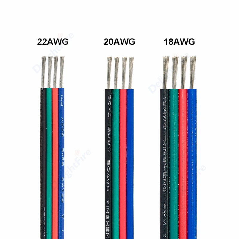 4-контактный удлинитель для светодиосветодиодный 22 20 18 AWG медный провод