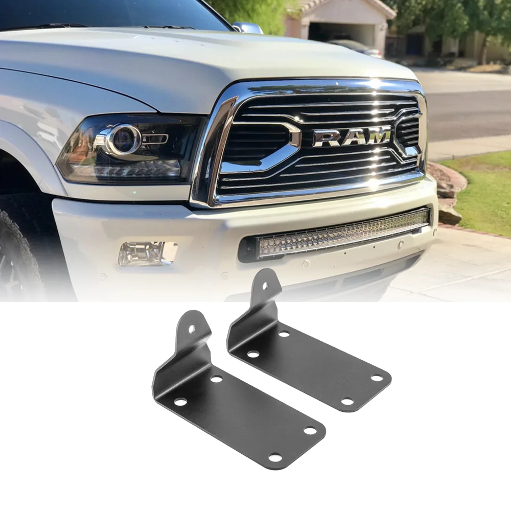 

For Dodge Ram 2500 3500 2010-2019 Front Lower Hidden Bumper Mounting Brackets Fit 40" Curved LED Light Bar Car Accessories