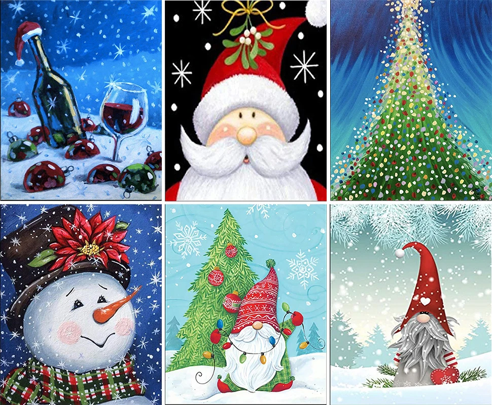 

Santa Claus Christmas Decoration Tree Snowman DIY 40*50CM Painting By Numbers Art Wall Decor Bedroom Home Kids Room Decor.