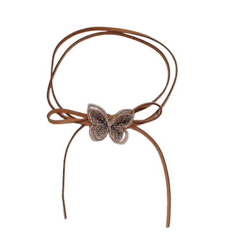 Изысканное ожерелье-бабочка для женщин, элегантное черное/хаки-веревочное ожерелье, цепочки на ключицы, ювелирные изделия,